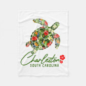 Couverture Polaire Charleston South Carolina Sea Turtle Tropical Hibi (Devant)