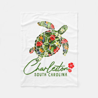 Couverture Polaire Charleston South Carolina Sea Turtle Tropical Hibi