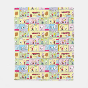 Couverture Polaire Charlie Brown, Snoopy & Sally Crème glacée