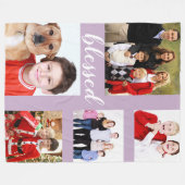 Couverture Polaire Charm Family Photo Collage anniversaire de l'événe (Devant (Horizontal))