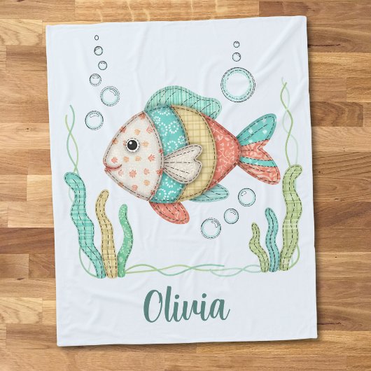 Couverture Polaire Charmant Poisson Patchwork