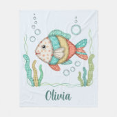 Couverture Polaire Charmant Poisson Patchwork (Devant)
