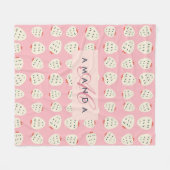 Couverture Polaire Charmante Motif de fraises Monogrammes Cadeaux (Devant (Horizontal))