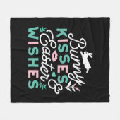 Couverture Polaire Charmante Typographie de Pâques Bunny Pâques (Devant (Horizontal))