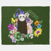 Couverture Polaire Charme Chocolat Sable Ferret Floral Vert (Devant (Horizontal))