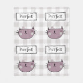 Couverture Polaire Charming Chat Purrfect En vichy Motif (Devant)