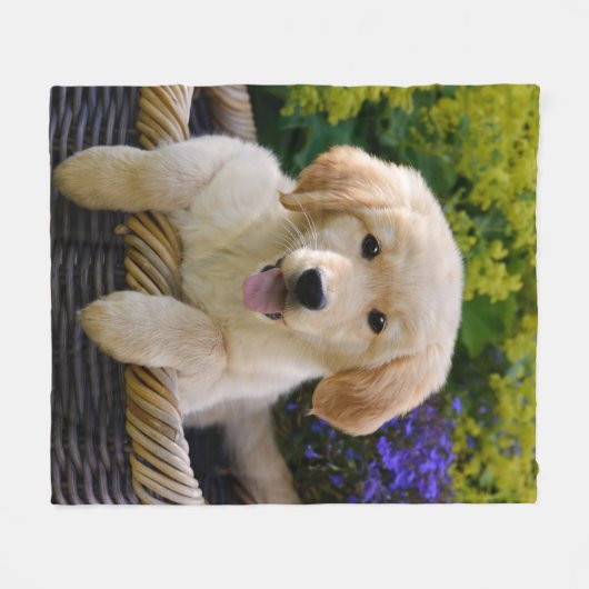Couverture Polaire Charming Goldie Retriever Chien Chien Chien Chien (Devant (Horizontal))