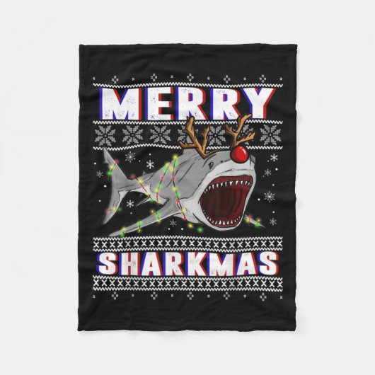 Couverture Polaire Charny Sharkmas Shark laides pulls de Noël (Devant)