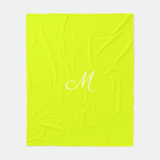 Couverture Polaire Chartreuse jaune - monogrammed (Devant)