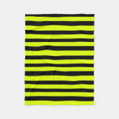 Couverture Polaire Chartreuse Vert et Rayures Noires (Devant)