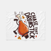 Couverture Polaire Chase That Drumstick - Course de dinde de Thanksgi (Devant (Horizontal))