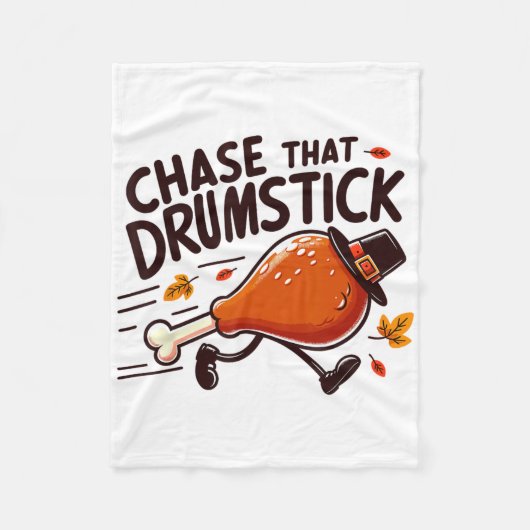 Couverture Polaire Chase That Drumstick - Course de dinde de Thanksgi (Devant)