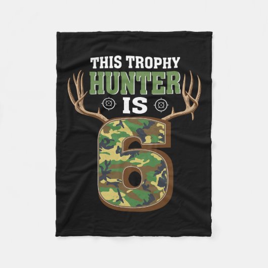 Couverture Polaire Chasse 6 ans 6e fête d'anniversaire Chasseur de ce (Devant)