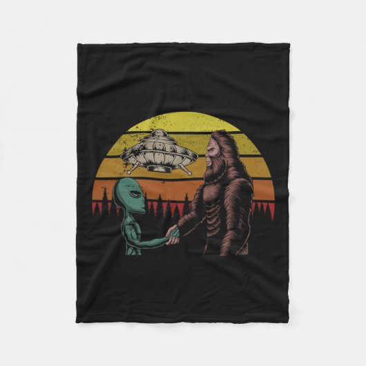 Couverture Polaire Chasse Alien Et Bigfoot Sasquatch (Devant)