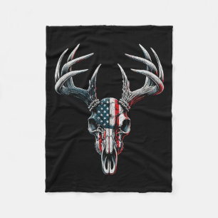 Couverture Polaire Chasse Au Cerf De Virginie - Drapeau Américain Sur