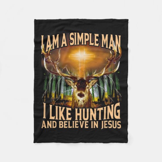 Couverture Polaire Chasse Au Cerf Je Suis Un Homme Simple J'Aime Chas (Devant)