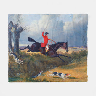 Couverture Polaire Chasse au renard Franchissant un fossé 1839 Chien