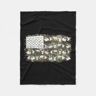 Couverture Polaire Chasse aux cerfs Chasseurs Camo Drapeau Américain