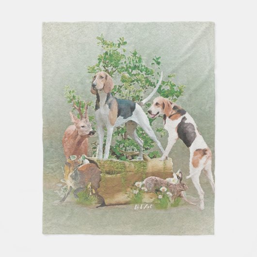 Couverture Polaire Chasse aux chiens (Devant)