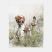 Couverture Polaire Chasse avec un chien breton, Art (Devant)