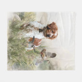 Couverture Polaire Chasse avec un chien breton, Art (Devant (Horizontal))