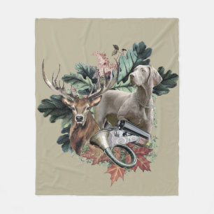 Couverture Polaire Chasse avec un Weimaraner, "Grey Ghost"