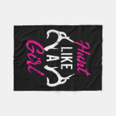 Couverture Polaire Chasse Comme Une Fille Amusante Chasseurs Antler C (Devant (Horizontal))