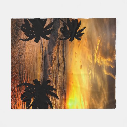 COUVERTURE POLAIRE CHASSE COUCHES DE SOLEIL OCÉAN SCÉNARIO NATURE (Devant (Horizontal))