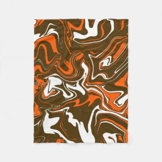 Couverture Polaire Chasse d'automne Melt Orange Brown et blanc
