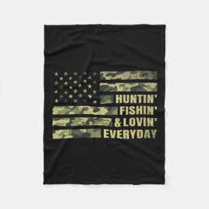 Couverture Polaire Chasse Pêche Aimer Chaque Jour Camo American Fla