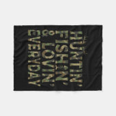 Couverture Polaire Chasse Pêche Aimer tous les jours Chasse Papa (Devant (Horizontal))