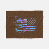 Couverture Polaire Chasse Pêche Drapeau Américain Hologramme (Devant (Horizontal))