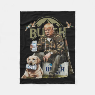 Couverture Polaire Chasse rétro Trump Cerf Drôle de Boisson Bière