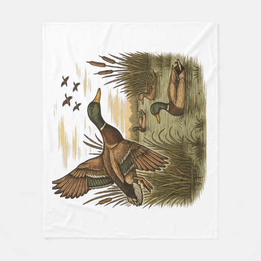 Couverture Polaire Chasse-Rétro-Volant-Caner-Colvert (Devant)