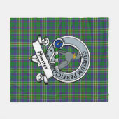 Couverture Polaire Chasseur de Hunterston Clan Badge Tartan Plaid (Devant (Horizontal))