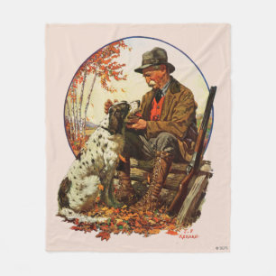 Couverture Polaire Chasseur et épagneul