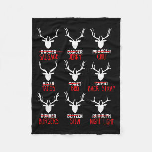Couverture Polaire Chasseurs de cerfs de Noël drôles Tous les rennes