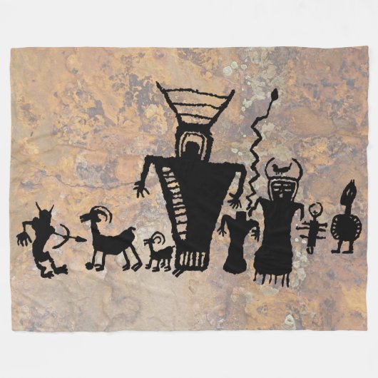 Couverture Polaire Chasseurs et esprits représentant une chasse (Devant (Horizontal))