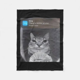 Couverture Polaire Chat à anneau avec mème de mouvement