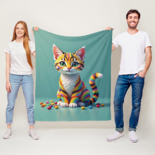 Couverture Polaire Chat à bonbons Margay couleur mignonne
