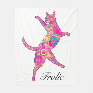 Couverture Polaire Chat à fourchettes multicolores