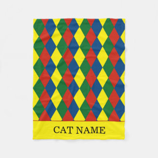 Couverture Polaire Chat à motif diamant sur bateau de canal