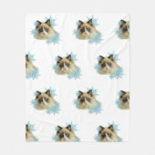 Couverture Polaire Chat à poupée dans les flocons de neige (Devant)