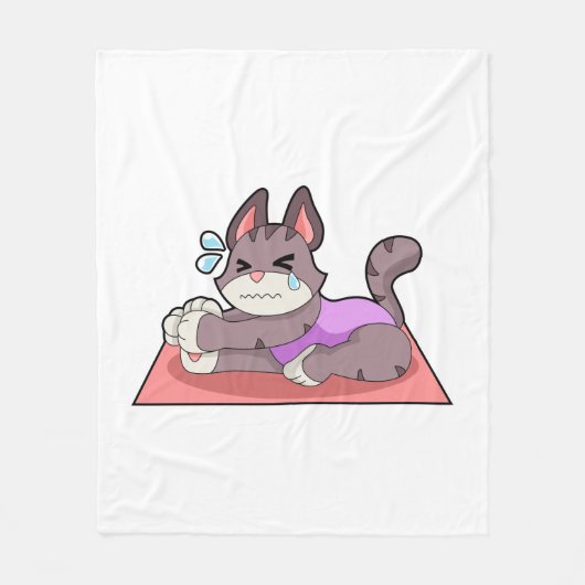 Couverture Polaire Chat à Yoga Fitness (Devant)