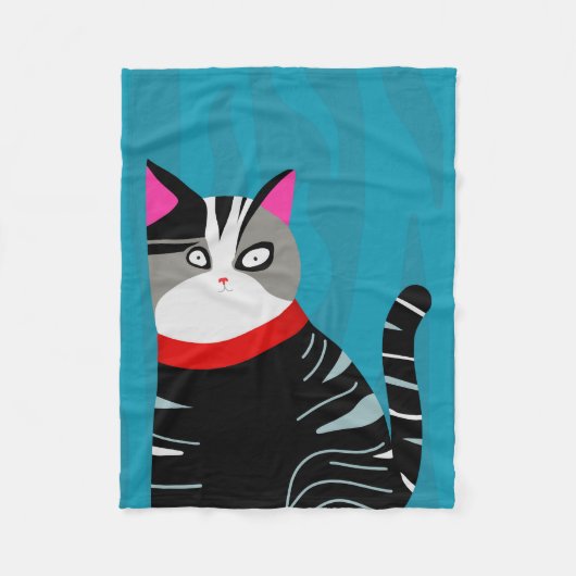 Couverture Polaire Chat Abstrait (Devant)