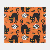 Couverture Polaire chat Abstrait, nuage, motif Halloween (Devant (Horizontal))