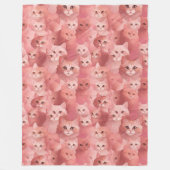 Couverture Polaire Chat Adorable Rose Pâle (Devant)