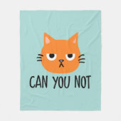 Couverture Polaire Chat agacé NE PEUT-ON PAS Drôle (Devant)