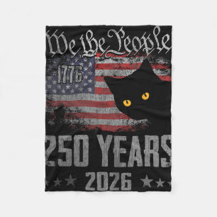Couverture Polaire Chat américain du drapeau américain 250 ans 4 juil