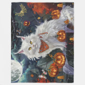 Couverture Polaire Chat angora turc Halloween effrayant (Devant)